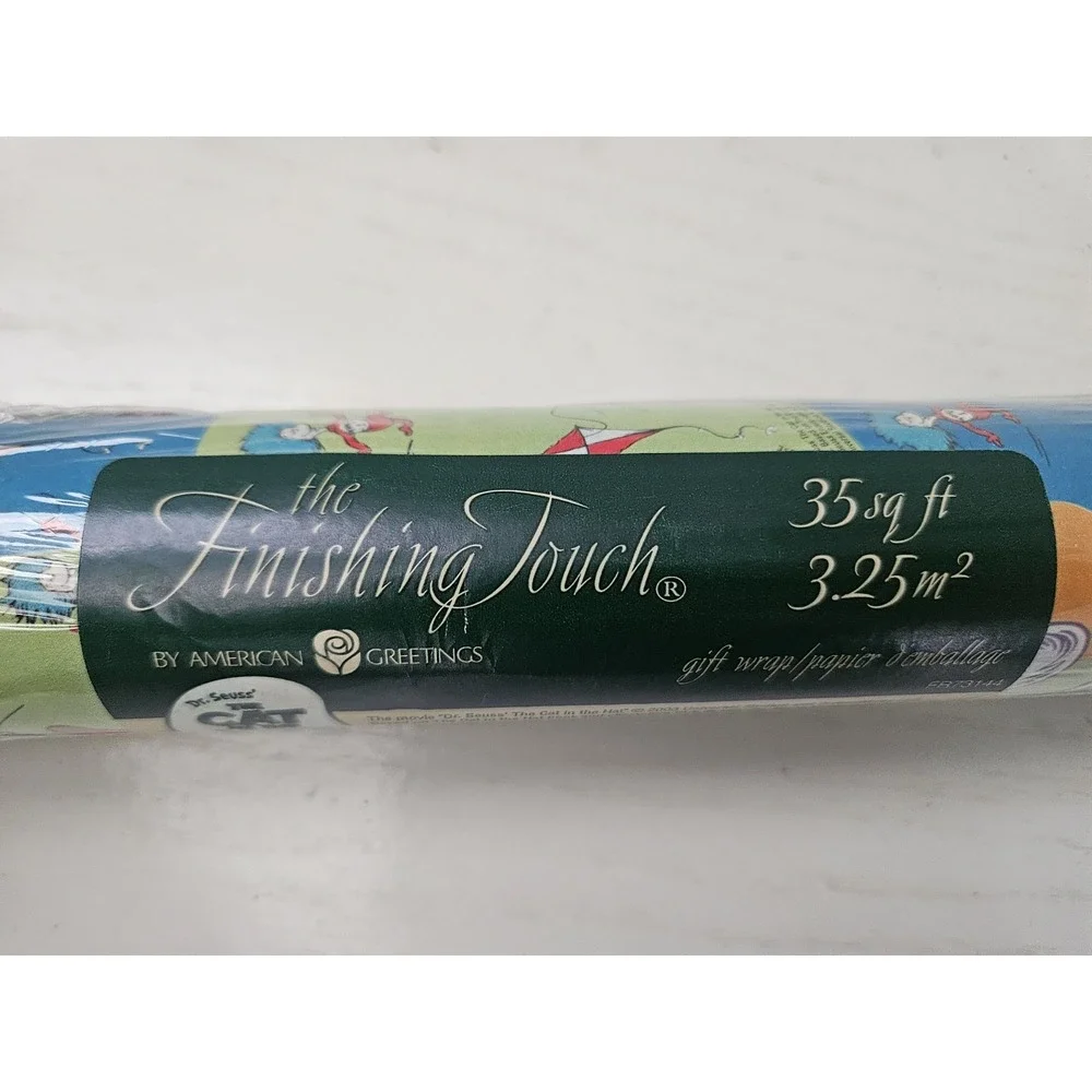 VTG The Finishing Touch Dr. Seuss Cat In The Hat Gift Wrapping Paper Roll **READ